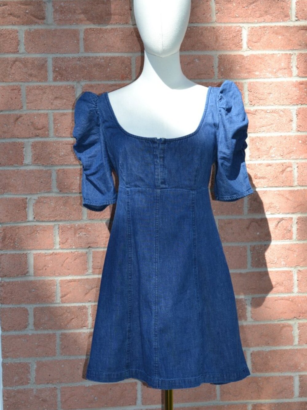 Free People Cheyenne Denim Mini Dress – XS 💙🤎